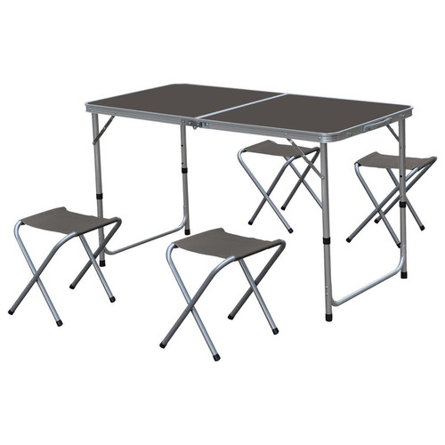 Tables de jardin 3S. x Home Table Pliante en Aluminium avec 4 Tabourets