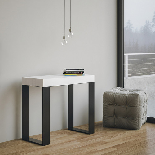 Itamoby - Console extensible 90x40-300cm table à manger design en métal blanc Tecno Itamoby  - Tables d'appoint