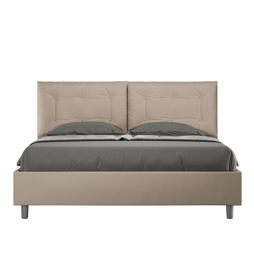 ITYHOME - Lit coffre queen size Annalisa 160x200 avec sommier relevable taupe ITYHOME  - Chambre et literie Maison