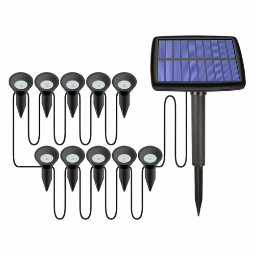 Justgreenbox - Pack de 10 lumières de piquet de chemin solaire - T6112211963266 Justgreenbox  - Projecteurs