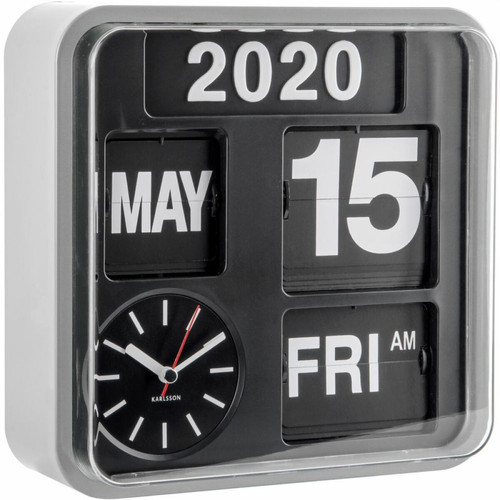 Karlsson - Horloge en plastique Mini Flip 24.5 cm Chrome. Karlsson - Horloges, pendules Chrome/inox