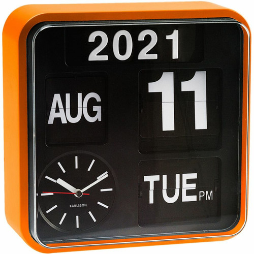 Karlsson - Horloge en plastique Mini Flip 24.5 cm Orange. Karlsson  - Horloges, pendules