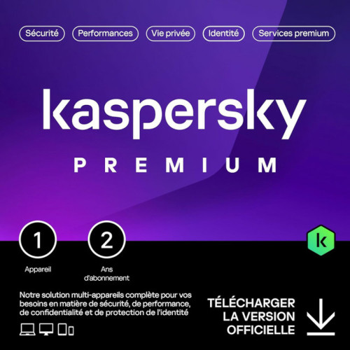 Kaspersky - Kaspersky Premium - Licence 2 ans - 1 appareil - A télécharger Kaspersky  - Antivirus et Sécurité