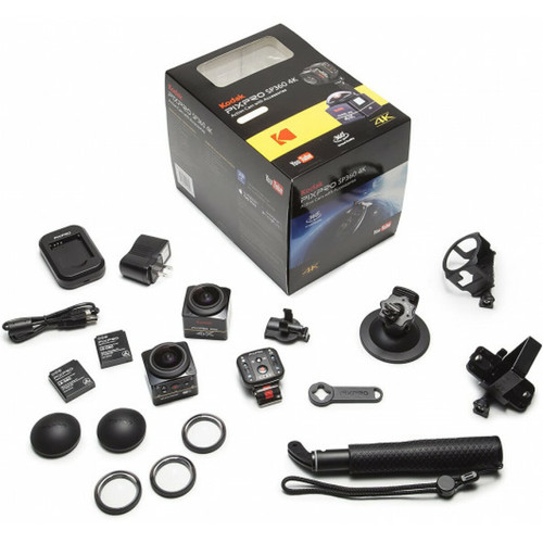 Kodak - KODAK Pixpro SP360 4K Action Cam Noir - Pack Dual Pro - Caméra numérique 360° - Vidéo 4K - Accessoires inclus- RECONDITIONNE - Noir Kodak - Caméscopes numériques