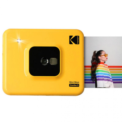 Kodak - KODAK Mini Shot Combo 2 C300 - Appareil Photo Instantané (Photo Carré 7,6 x 7,6 cm - 3 x 3'', Écran LCD 1,7'', Bluetooth, Batterie Lithium, Sublimation Thermique 4Pass, 8 photos incluses) Jaune- RECONDITIONNE - Jaune Kodak - Seconde Vie Hifi