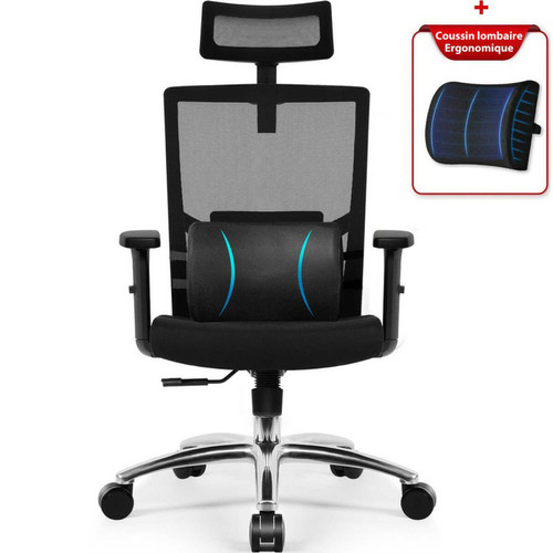 Lexzurn - Chaise de Bureau Charge 200KG avec Inclinaison et Verrouillage, Noir Lexzurn  - Mobilier de bureau