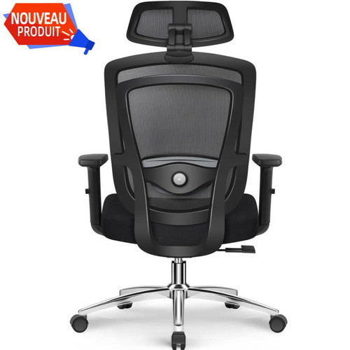 Lexzurn - Chaise de Bureau Lexzurn avec Coussin Lombaire 3D Réglable, Noir Lexzurn  - Mobilier de bureau