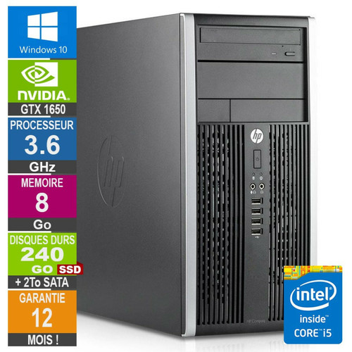 PC Fixe Hp PC Gamer LPG-6300T Core i5-3470 3.60GHz 8Go/240Go SSD + 2To/GTX 1650 4Go