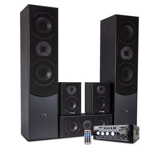 Ltc Audio - Ensemble Home-Cinéma/Acoustiques LTC Audio E1004 Hifi 5 enceintes Noire 850W + Amplificateur STÉRÉO - USB/BLUETOOTH/SD/FM Ltc Audio - Pack Enceintes Home Cinéma Ltc Audio