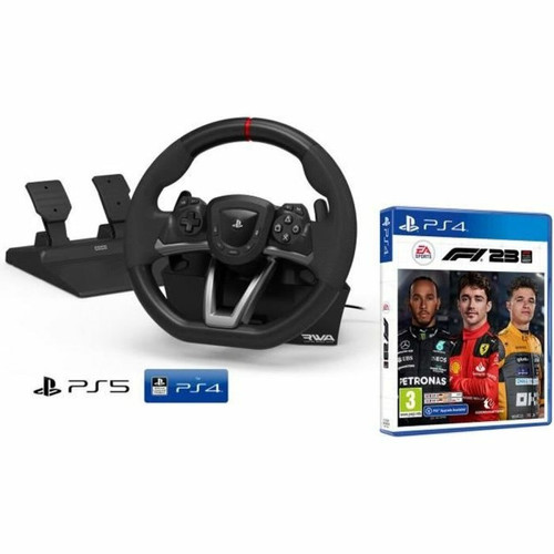 Volant PC Hori Volant PS4/PS5 et pédales Sony Playstation 4/5 sous licence PS4/PS5/PC [Nouveau modèle compatible avec PS4/PS5] + F1 2023 Formule 1