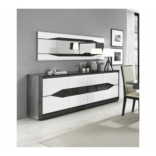 Modern Living - Miroir rectangulaire L.180 MATERA Blanc/imitation chêne gris Modern Living  - Décoration