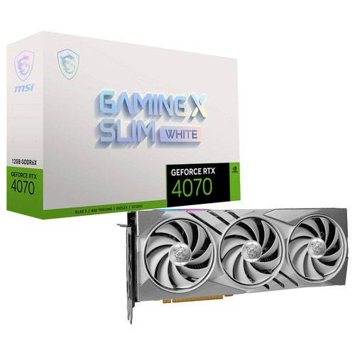 Msi - GeForce RTX 4070 GAMING X SLIM WHITE 12G Msi  - NVIDIA GeForce RTX 4070