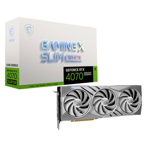 Msi - GeForce RTX 4070 SUPER 12G GAMING X SLIM WHITE Msi - GeForce RTX™ série 40 SUPER : SUPER rapides. SUPER puissantes.