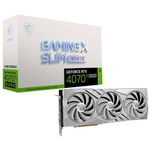 Msi - GeForce RTX 4070 Ti SUPER 16G GAMING X SLIM WHITE Msi - Nvidia Studio