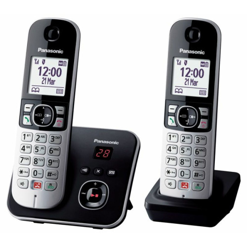 Panasonic - Téléphone sans fil répondeur PANASONIC KX-TG6862FRB Duo Panasonic  - Téléphone fixe-répondeur