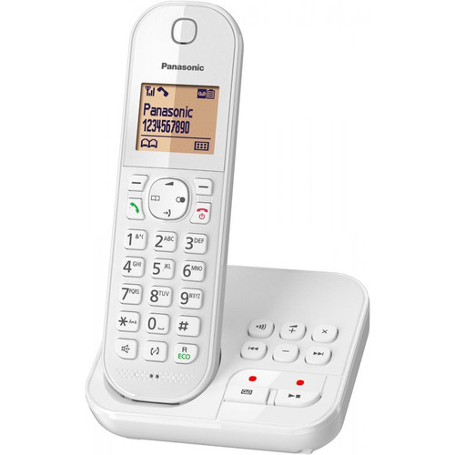 Panasonic - Téléphone sans fil dect blanc avec répondeur - kxtgc420frw - PANASONIC Panasonic - Téléphone fixe-répondeur Solo