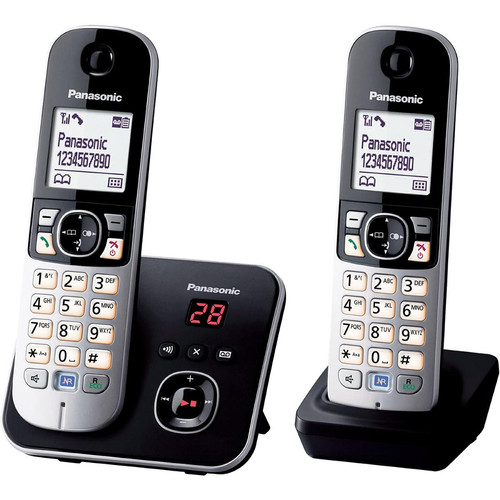 Téléphone fixe-répondeur Panasonic telephone Sans fil avec répondeur et écran gris noir