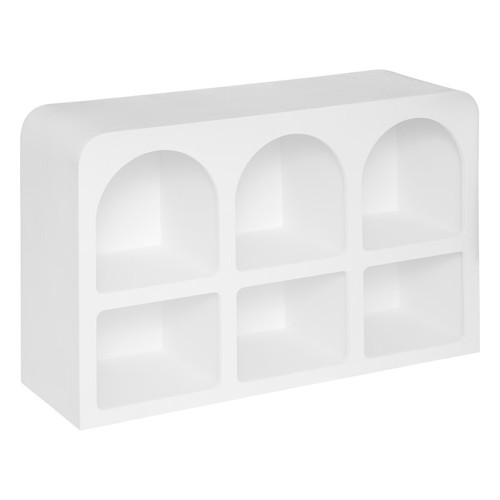 Bibliothèques, vitrines Pegane Meuble Etagère, bibliothèque avec 6 niches en bois coloris blanc - Longueur 110   x Profondeur 35  x Hauteur 71,5  cm