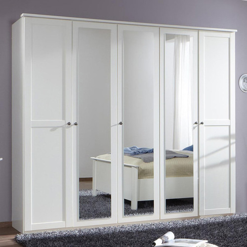 Pegane - Armoire de rangement, coloris blanc - Dim : 225 X 210 X 58 cm Pegane  - Chambre et literie Maison