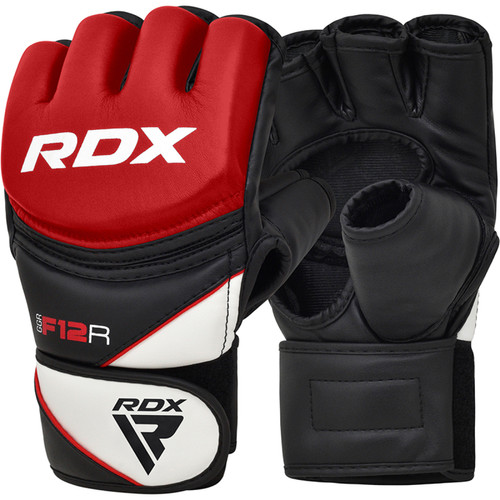 Accessoires fitness RDX Sports RDX F12 Entraînement MMA Gants de Grappling X Grande Rouge Cuir PU - RDX - GGR-F12R-XL