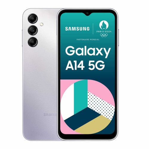 Smartphone Android Samsung Galaxy A14 - 5G - 4/64 Go - Argenté