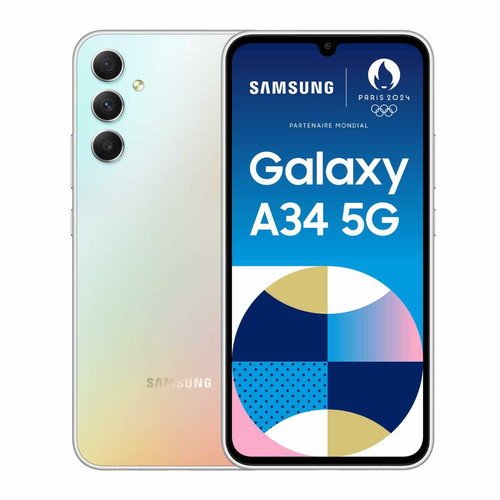 Samsung - Galaxy A34 - 5G - 4/128 Go -  Argenté Samsung - Smartphone Samsung