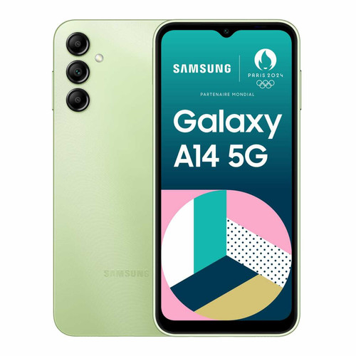 Samsung - Galaxy A14 - 5G - 4/64 Go - Lime Samsung - Smartphone à moins de 200 euros Smartphone
