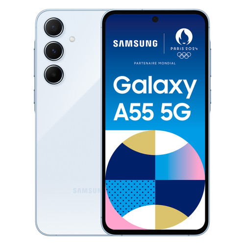 Samsung - Galaxy A55 - 5G - 8/128Go - Bleu Samsung - Smartphone Android 8