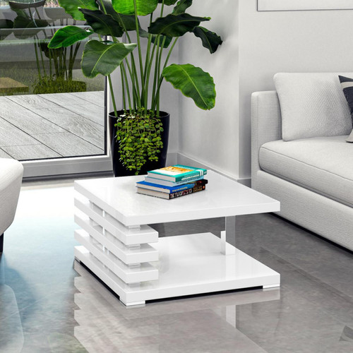 Tables basses Selsey Table basse design - ARIENE - 60x60 cm - blanc brillant