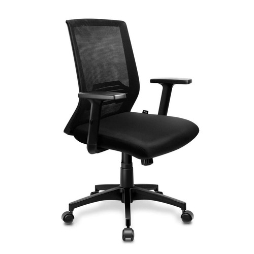 Chaises SEVEN COMFORT Chaise de bureau ergonomique avec accoudoir réglable 3D et support lombaire, hauteur réglable, fauteuil de bureau pour télétravail à dossier haut respirant,fauteuil chaise pivotante à 360° noir