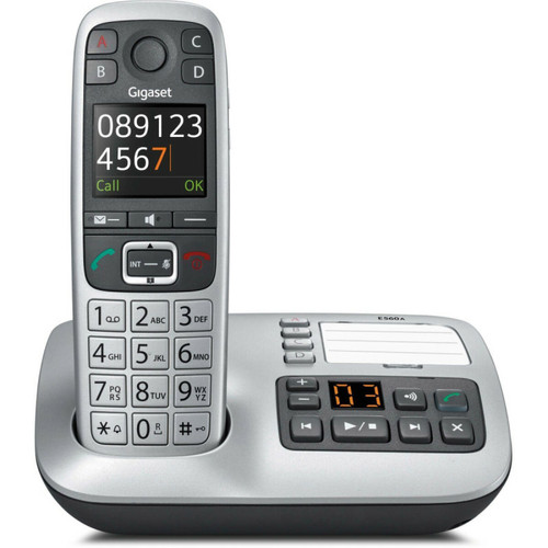 Gigaset - Téléphone sans fils dect noir/argent avec répondeur - e560a - GIGASET Gigaset - Téléphone fixe Pack reprise