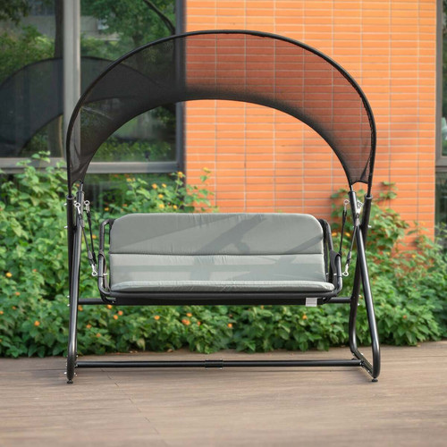 Transats, chaises longues Sobuy SoBuy OGS58-HG Luxe Balancelle Design, Balancelle de Jardin 2 Places Confortable, Balançoire Extérieur