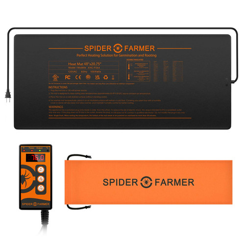 Accessoires de semi Spider Farmer Ensemble tapis chauffant et contrôleur pour semis 48 "X20,75"
