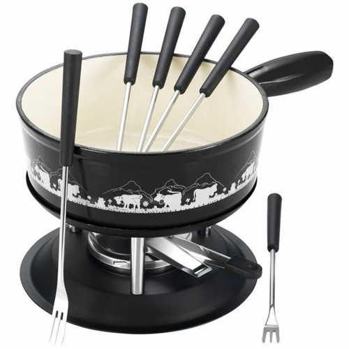 Appareil à fondue Table And Cook Service à fondue 6 fourchettes noir/blanc - 404350 - TABLEANDCOOK
