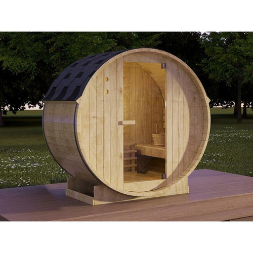 Vente-Unique - Sauna d'extérieur 2 places avec poêle 3,5KW - L185 x P120 x H190 cm - ISOKYRO Vente-Unique  - Saunas Spas, Jacuzzis, Saunas