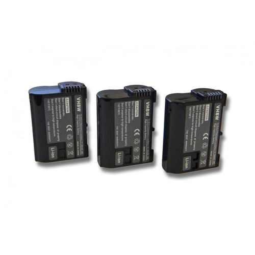 Batterie Photo & Video Vhbw vhbw 3x batterie remplacement pour Nikon EN-EL15 pour appareil photo APRN (2000mAh, 7V, Li-ion) avec puce d'information