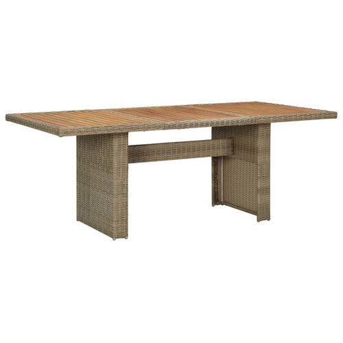 Tables de jardin Vidaxl vidaXL Table à dîner de jardin Marron 200x100x74 cm Résine tressée