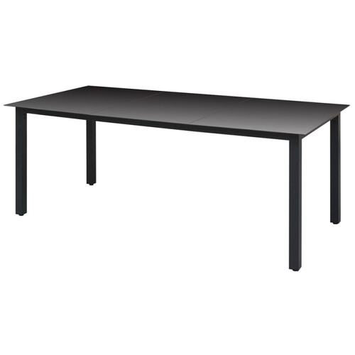 Tables de jardin Vidaxl vidaXL Table de jardin Noir 190 x 90 x 74 cm Aluminium et verre
