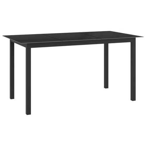 Vidaxl - vidaXL Table de jardin Noir 150x90x74 cm Aluminium et verre Vidaxl - Mobilier de jardin Vidaxl
