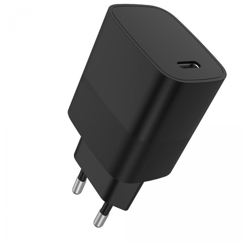 Câble antenne We Chargeur secteur WE 1 Port USB-C : 5V/3A, 9V/2.22A, 12V/1.67A, 20W, Power Delivery, format mini, coloris noir.