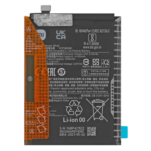 Batterie téléphone XIAOMI Xiaomi Batterie Interne pour Xiaomi Mi 11 Lite 4250mAh Original BP42 Noir