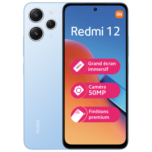 XIAOMI - Redmi 12 - 4G - 4/256 Go - Bleu XIAOMI  - Smartphone XIAOMI