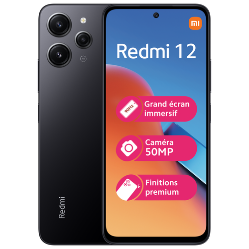 XIAOMI - Redmi 12 - 5G - 4/128 Go - Noir XIAOMI  - Xiaomi 12 | 12 Pro