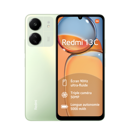 XIAOMI - Redmi 13C - 4/128 Go - Clover Green XIAOMI  - Xiaomi Redmi Téléphonie