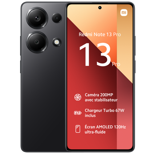 XIAOMI - Redmi Note 13 Pro - 12/512 Go - Noir minuit XIAOMI  - Xiaomi Redmi Téléphonie