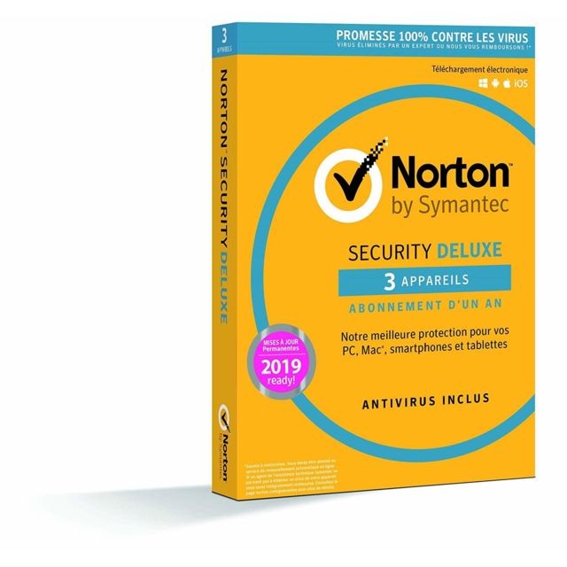 Norton - NORTON SECURITY 2019 DELUXE (3 appareils / 1 an) Norton - Bonnes affaires Antivirus et Sécurité