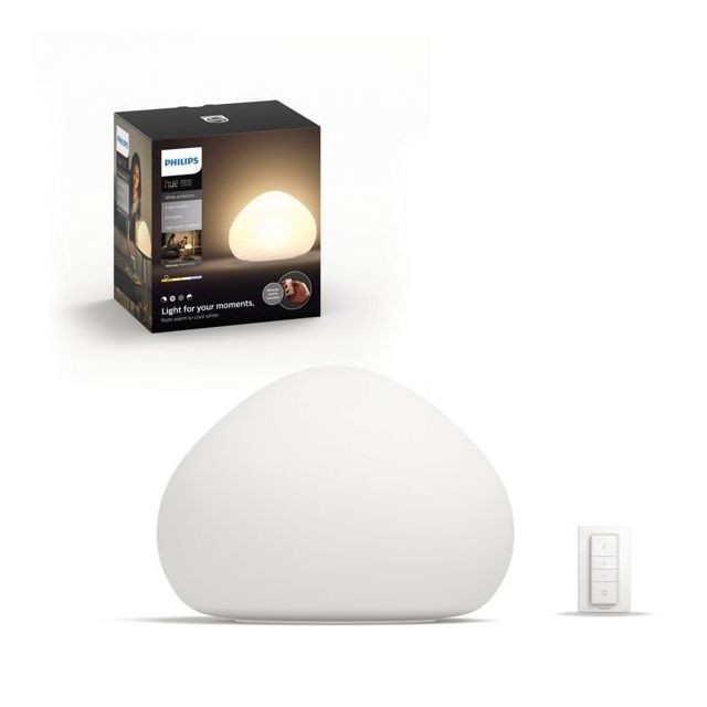 Philips Hue - White Ambiance WELLNER 9.5W - Blanc (télécommande incluse) - Bluetooth Philips Hue - Appareils compatibles Google Assistant