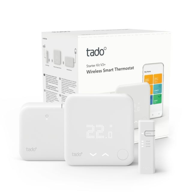 Tado - Kit de démarrage V3+ - Thermostat Intelligent sans fil Tado - Soldes Thermostat connecté
