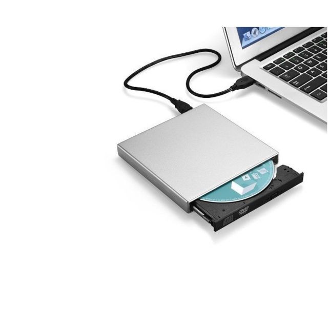 Enregistreur DVD Shot Lecteur/Graveur CD-DVD-RW USB pour PC HP Branchement Portable Externe (ARGENT)