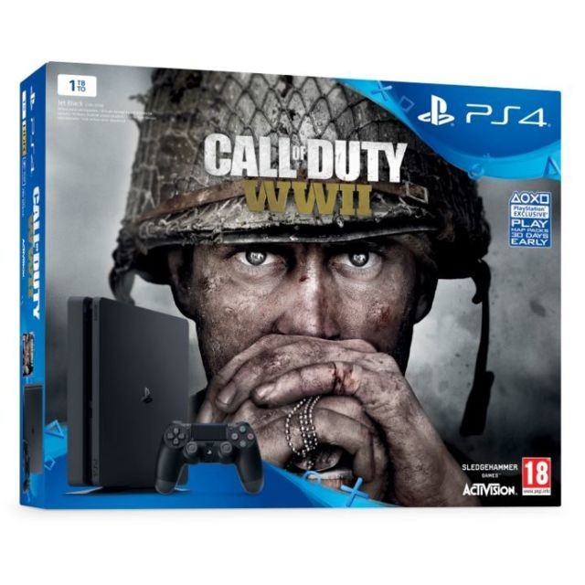 Console PS4 Sony Pack PS4 1 To E Black + Call of Duty : World War II + That's You